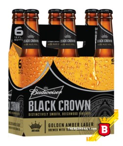 Este es el six pack de la Black Crown, la nueva cerveza de Budweiser