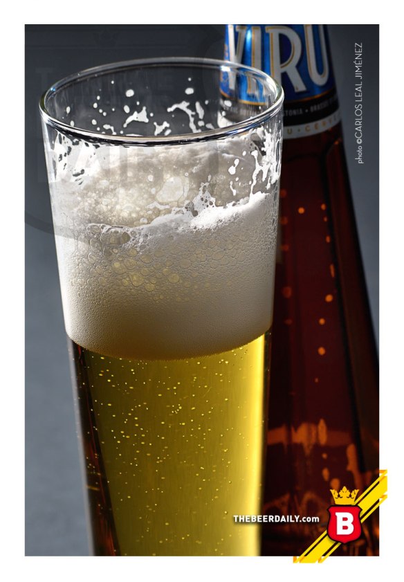 Buena espuma, en esta cerveza de cuerpo y amargor ligero