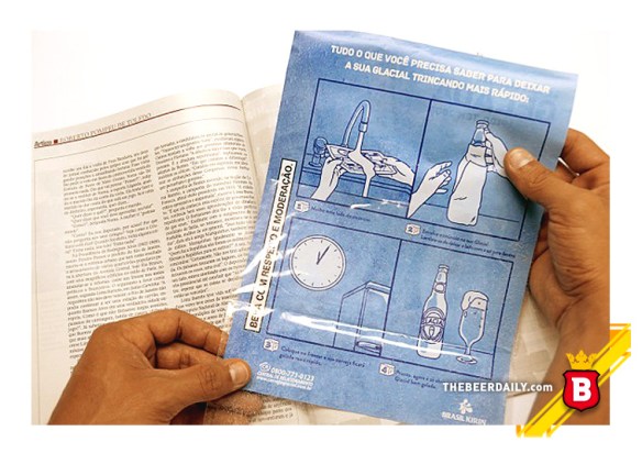 Las instrucciones, al reverso del anuncio de "Glacial"